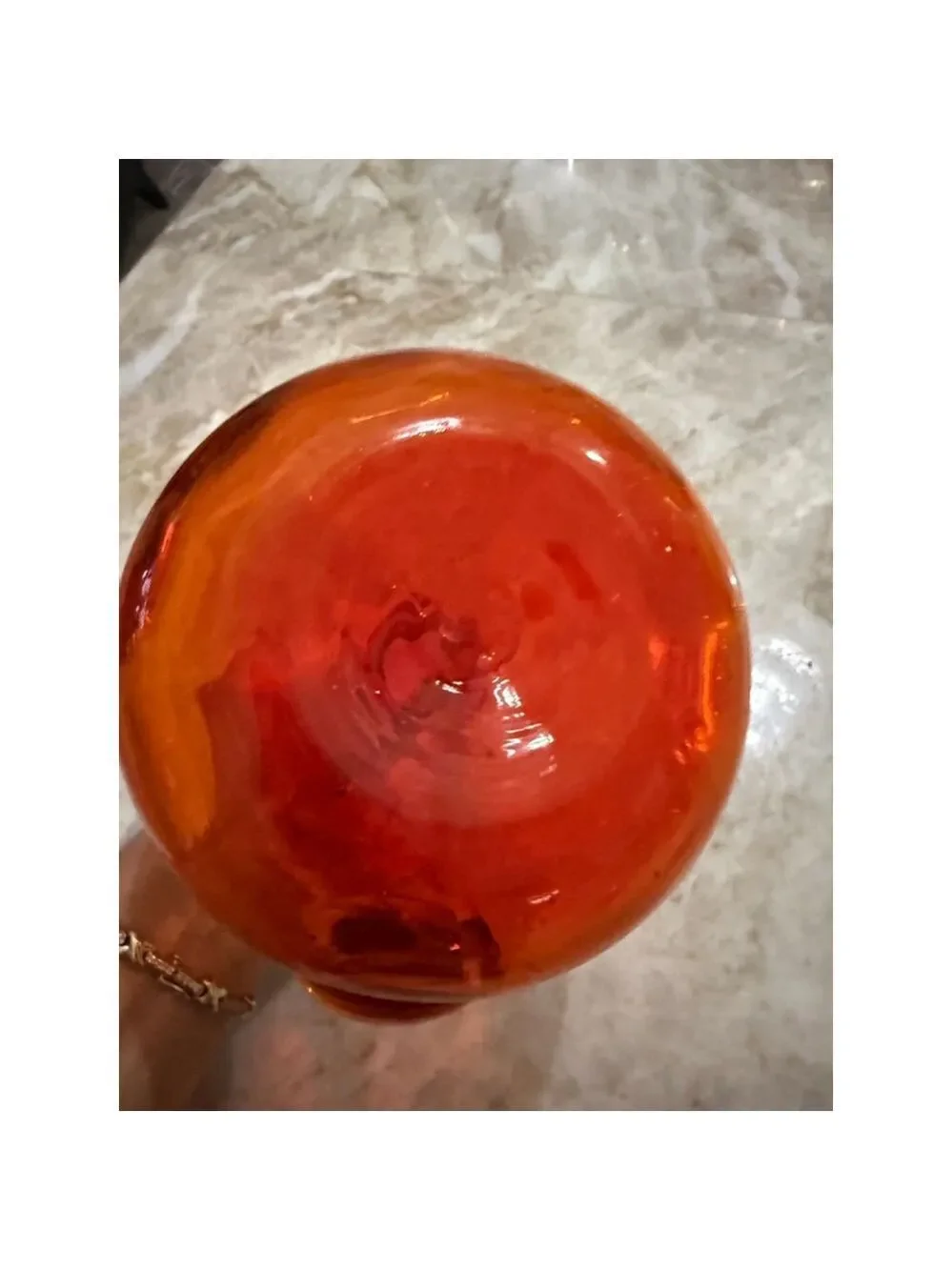 Rainbow hand blown west Virginia USA Orange and Yellow Glass Vase amberina glows